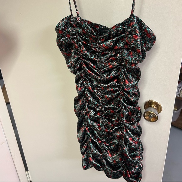 COPY - Urban Outfitters mini bodycon ruched floral rose dress - Picture 1 of 6